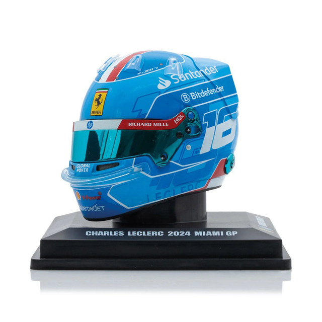 LookSmart Charles Leclerc Miami GP 2024 Mini Replica Helmet Model 1/5 Scale