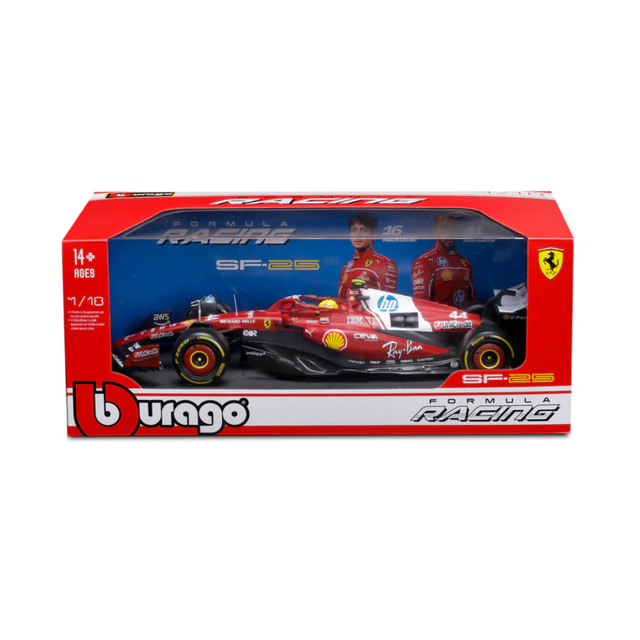 Bburago F1 Ferrari F1 Team Ferrari SF-25 2025 Lewis Hamilton with Helmet 1/18 Scale Model