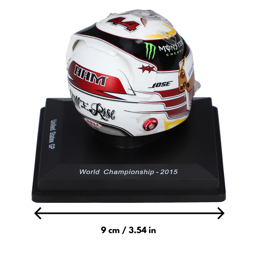 Spark Models F1 Lewis Hamilton - Mercedes F1 - AMG PETRONAS - US GP - F1 World Championship 2015 Mini Replica Helmet 1/5 Scale