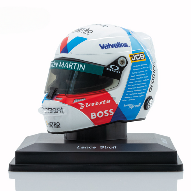 Spark Models Aston Martin Aramco F1 Team - Lance Stroll - British GP 2024 Mini Replica Helmet 1/5 Scale Model