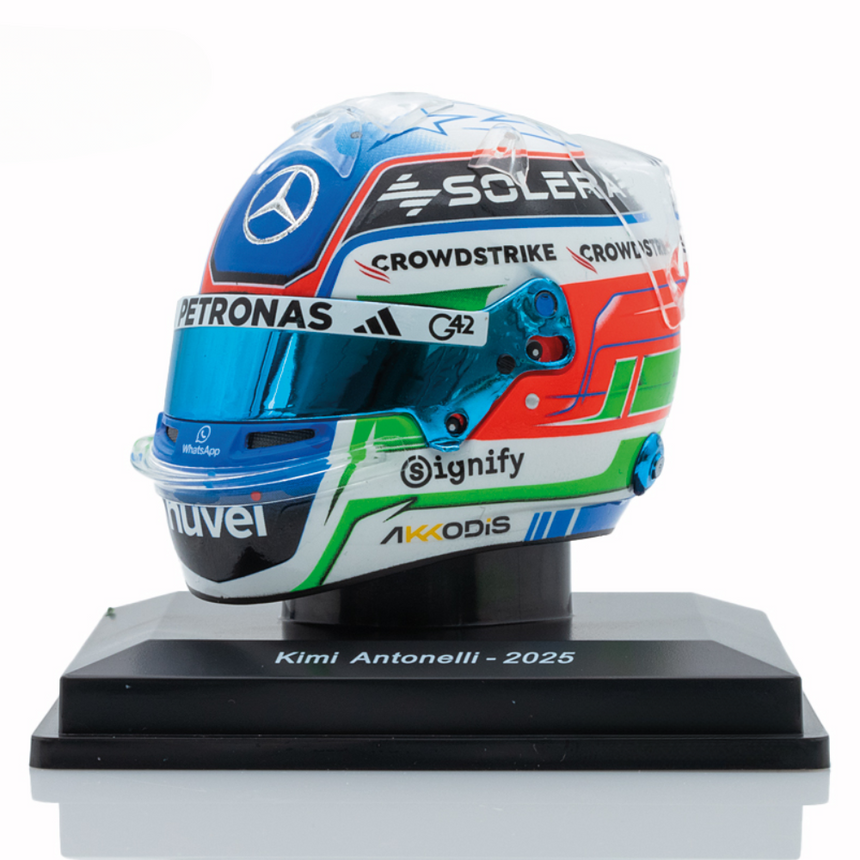 Spark Models F1 Mercedes-AMG PETRONAS F1 Team - Kimi Antonelli - 2025 Mini Replica Helmet Model 1/5 Scale Model
