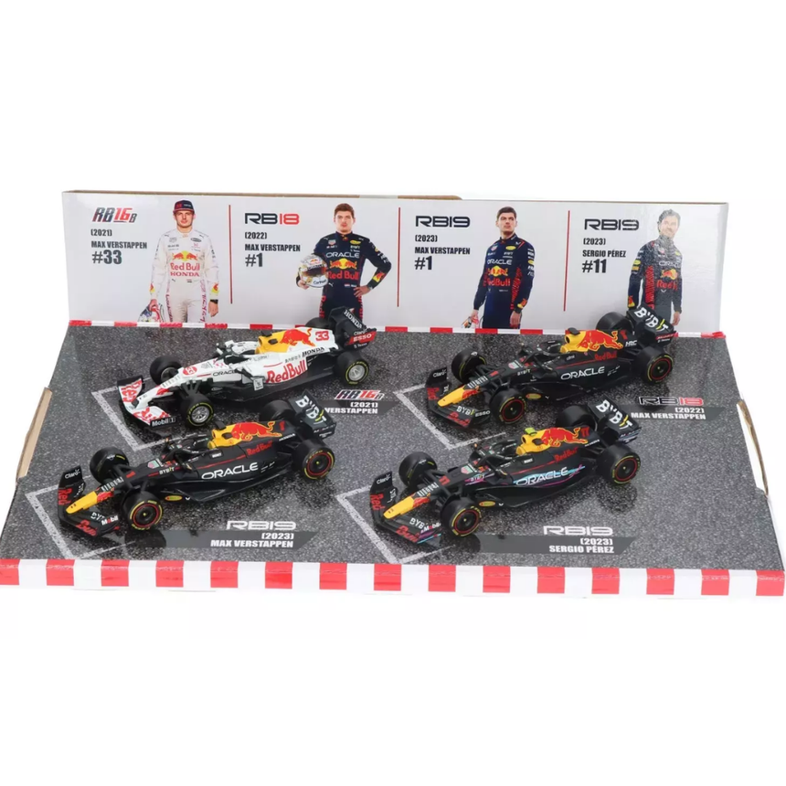 Bburago F1 Red Bull Racing F1 Team - Max Verstappen Champion Set of 4 Models 1/43 Scale