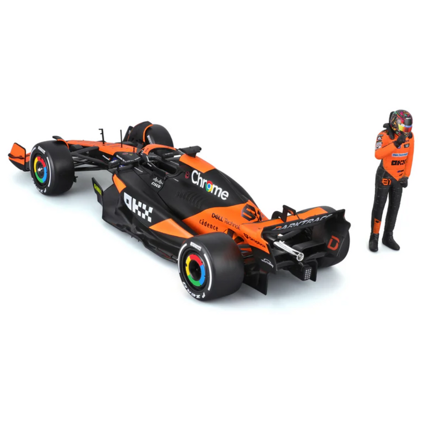 Bburago F1 McLaren F1 MCL38 2024 With Driver Figure - Oscar Piastri 1/24 Scale