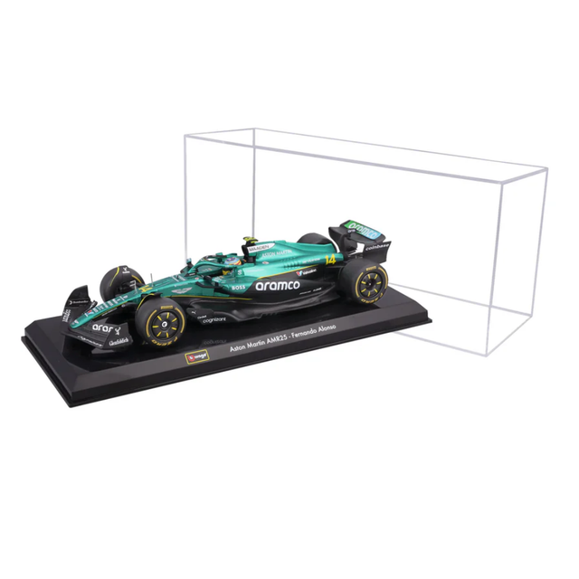Bburago F1 Aston Martin F1 Team AMR24 With Helmet Fernando Alonso 1/24 Scale Model