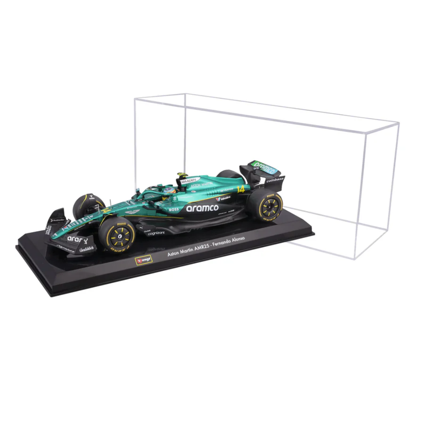 Bburago F1 Aston Martin F1 Team AMR24 With Helmet Fernando Alonso 1/24 Scale Model