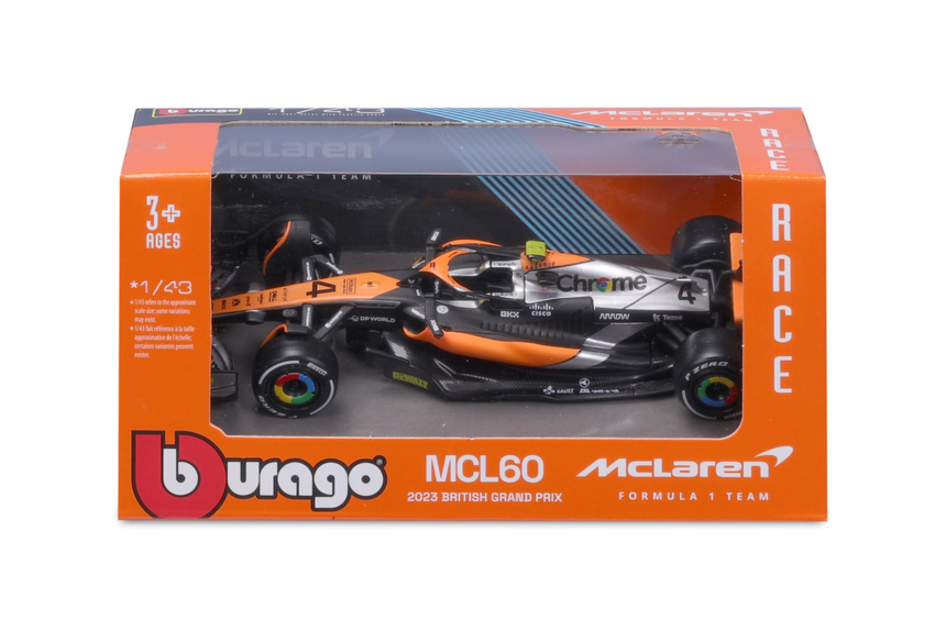 Bburago F1 McLaren F1 Team MCL60 2023 No.4 - Lando Norris 1/43 Scale