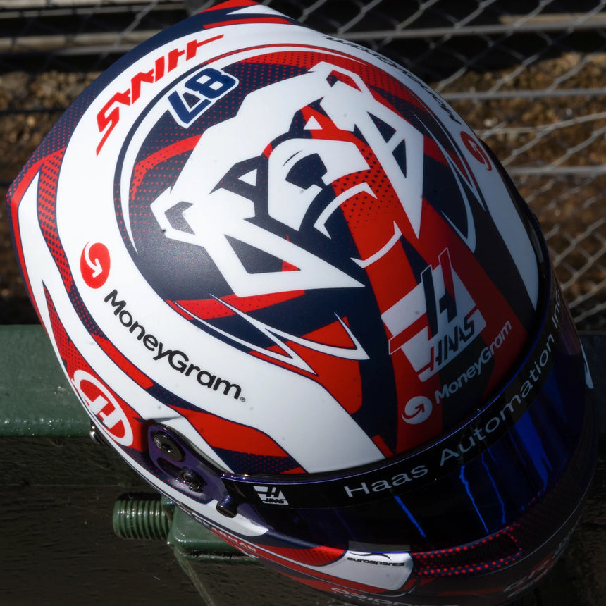 Spark Models F1 MoneyGram Haas F1 Team - Ollie Bearman - US GP 2025 1/5 Scale Mini Replica Helmet