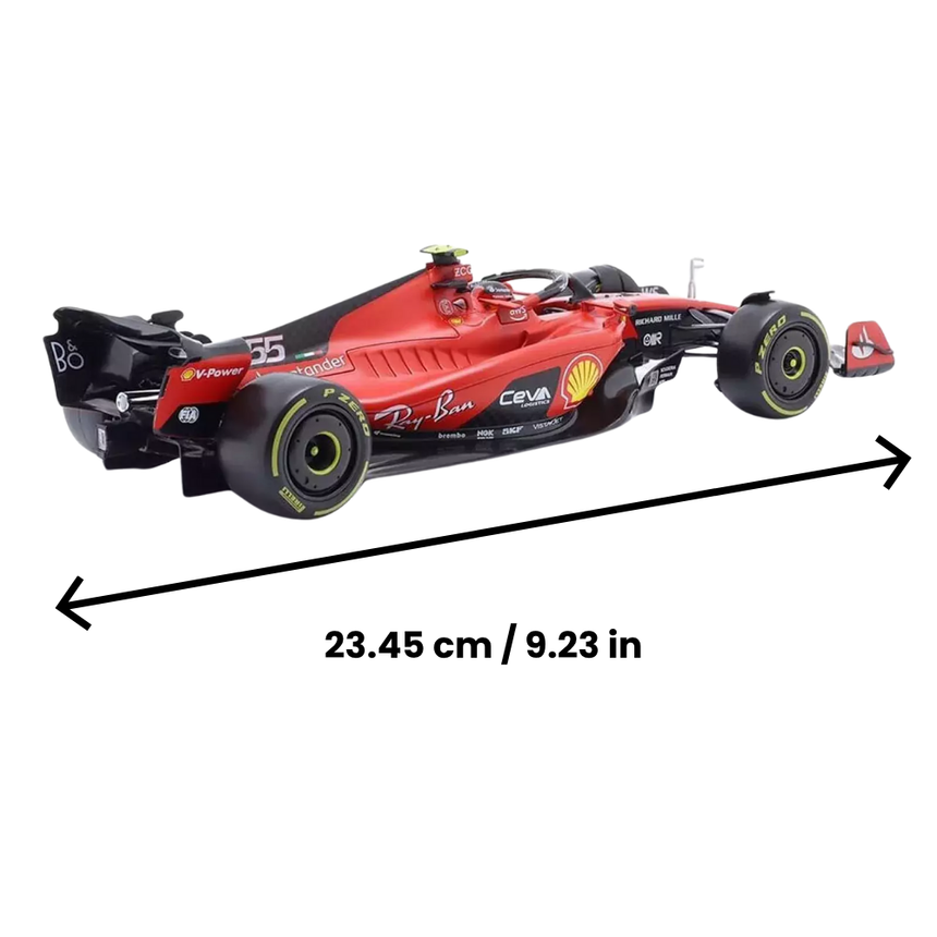 Bburago F1 2023 Ferrari F1 Team SF-23 No.55 - Carlos Sainz With Helmet 1/24 Scale