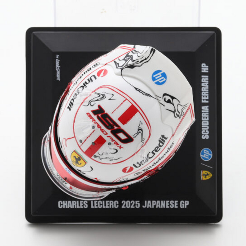 LookSmart Charles Leclerc – Scuderia Ferrari HP Japan GP 2025 – 150TH GP Mini Replica Helmet 1/5 Scale