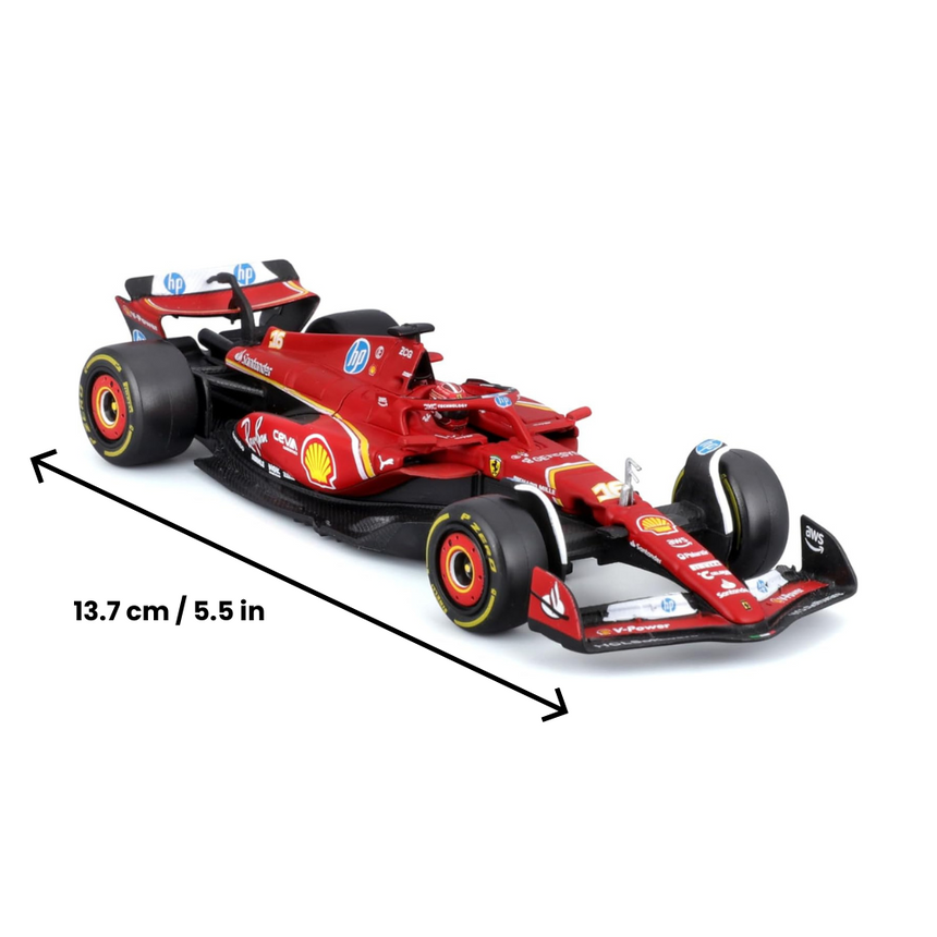 Bburago F1 2024 Ferrari F1 SF-24 #16 With Helmet - Charles Leclerc 1/43 Scale