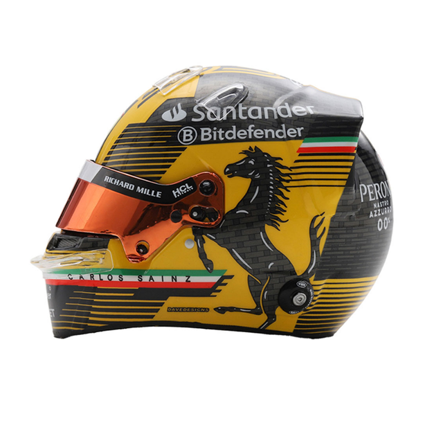 LookSmart Carlos Sainz Monza GP 2024 Mini Replica Helmet Model 1/5 Scale