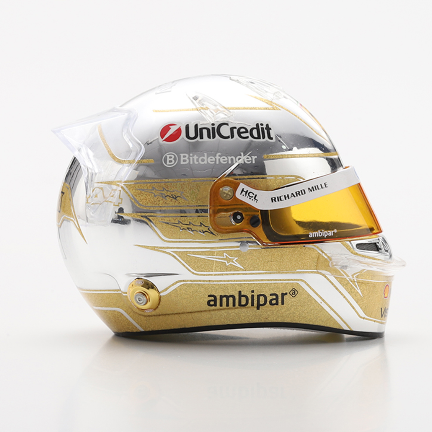 LookSmart F1 Lewis Hamilton – Scuderia Ferrari HP - Abu Dhabi GP 2025 1/5 Scale Mini Replica Helmet