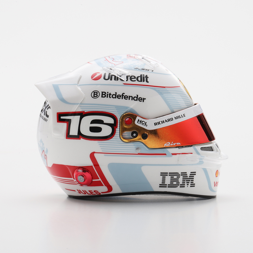 LookSmart F1 Charles Leclerc - Monaco GP 2025 - 2nd Place Mini Replica Helmet 1/5 Scale Model