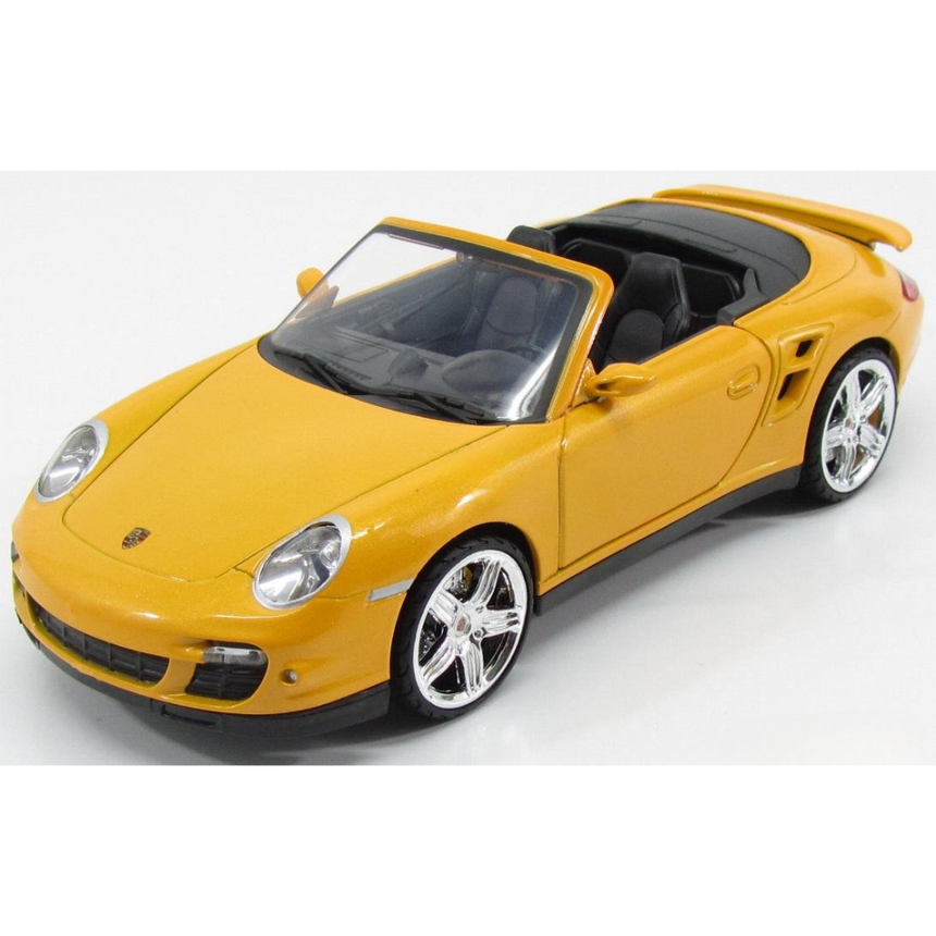 Motormax Porsche 911 997 Turbo Cabriolet 2007 - Yellow 1/18 Scale Model