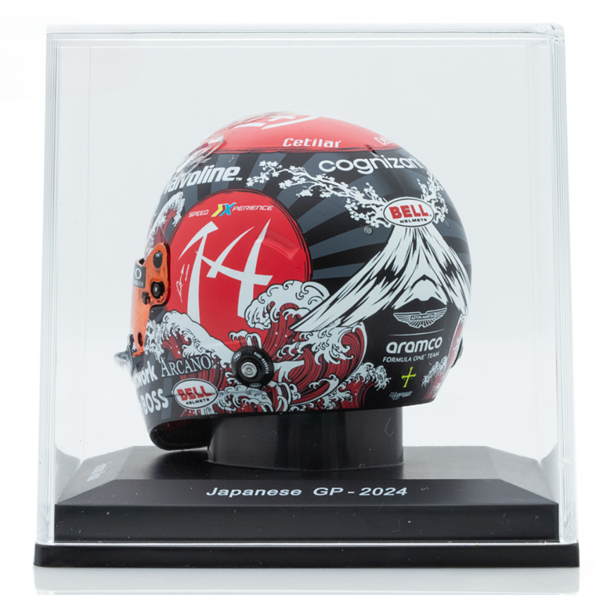 Spark Models Fernando Alonso - Japanese GP 2024 Mini Replica Helmet 1/5 Scale Model