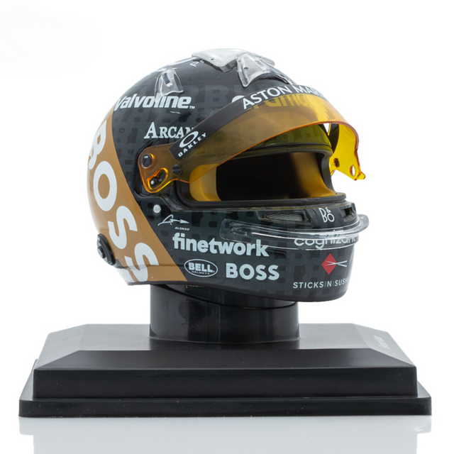 Spark Models Aston Martin Aramco F1 Team - Fernando Alonso - British GP 2024 Mini Replica Helmet 1/5 Scale Model