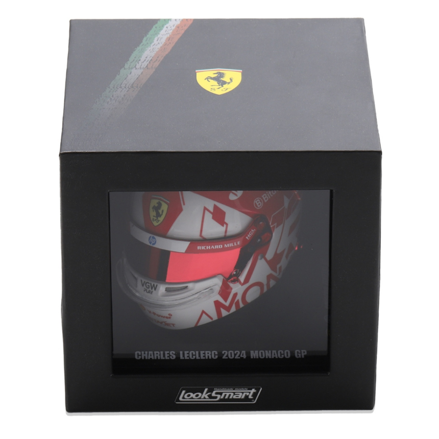 LookSmart Charles Leclerc Monaco GP 2024 Mini Replica Helmet Model 1/5 Scale