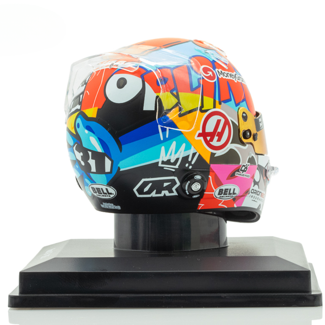 Spark Models F1 MoneyGram Haas F1 Team - Esteban Ocon - Miami GP 2025 1/5 Scale Mini Replica Helmet