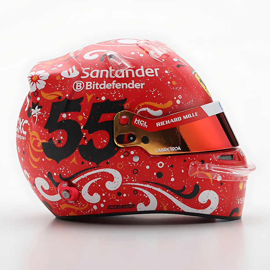 LookSmart Carlos Sainz Mexican GP 2024 Winner Mini Replica Helmet Model 1/5 Scale