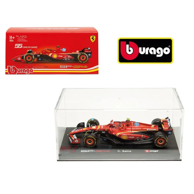 Bburago F1 2024 Ferrari F1 SF-24 With Helmet - Carlos Sainz 1/43 Scale Model