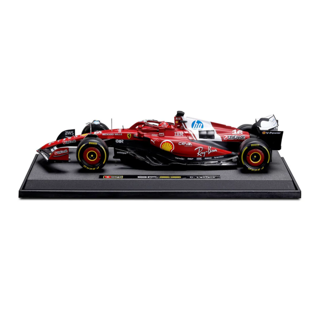 Bburago Ferrari F1 Team Ferrari SF-25 2025 Charles LeClerc with Helmet 1/18 Scale Model