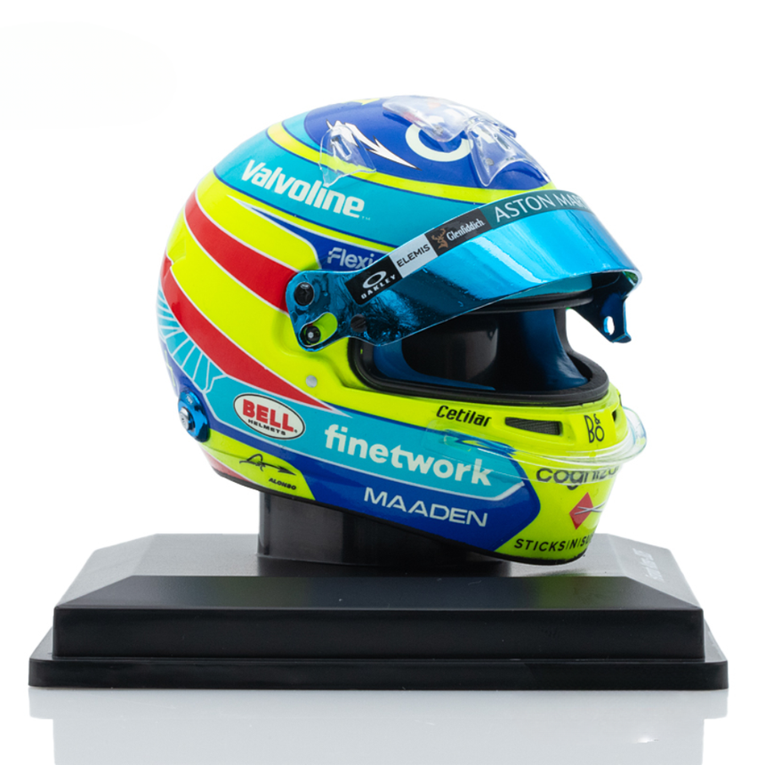 Spark Models F1 Aston Martin Aramco Formula One Team - Fernado Alonso - 2025 Mini Replica Helmet Model 1/5 Scale Model