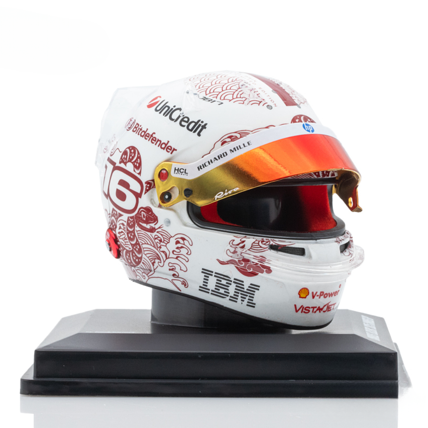 LookSmart F1 Charles Leclerc – Scuderia Ferrari HP China GP 2025 Mini Replica Helmet 1/5 Scale Model