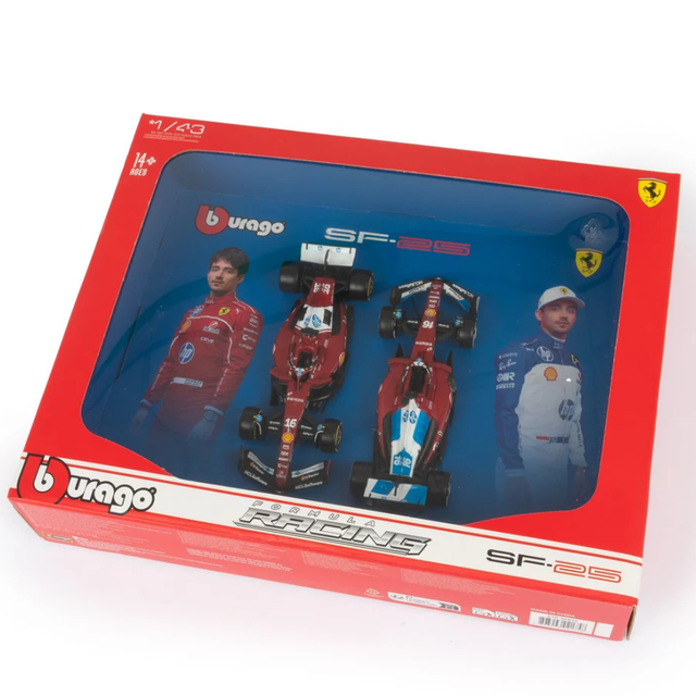 Bburago F1 Ferrari F1 Team SF-25 2025 Charles Leclerc Driver Two (2) Pack 1/43 Scale Model