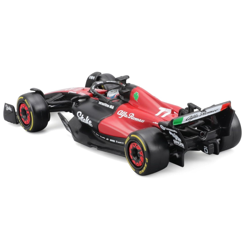Bburago F1 Alfa Romeo F1 Team Stake C43 2023 With Helmet - Valtteri Bottas 1/43 Scale