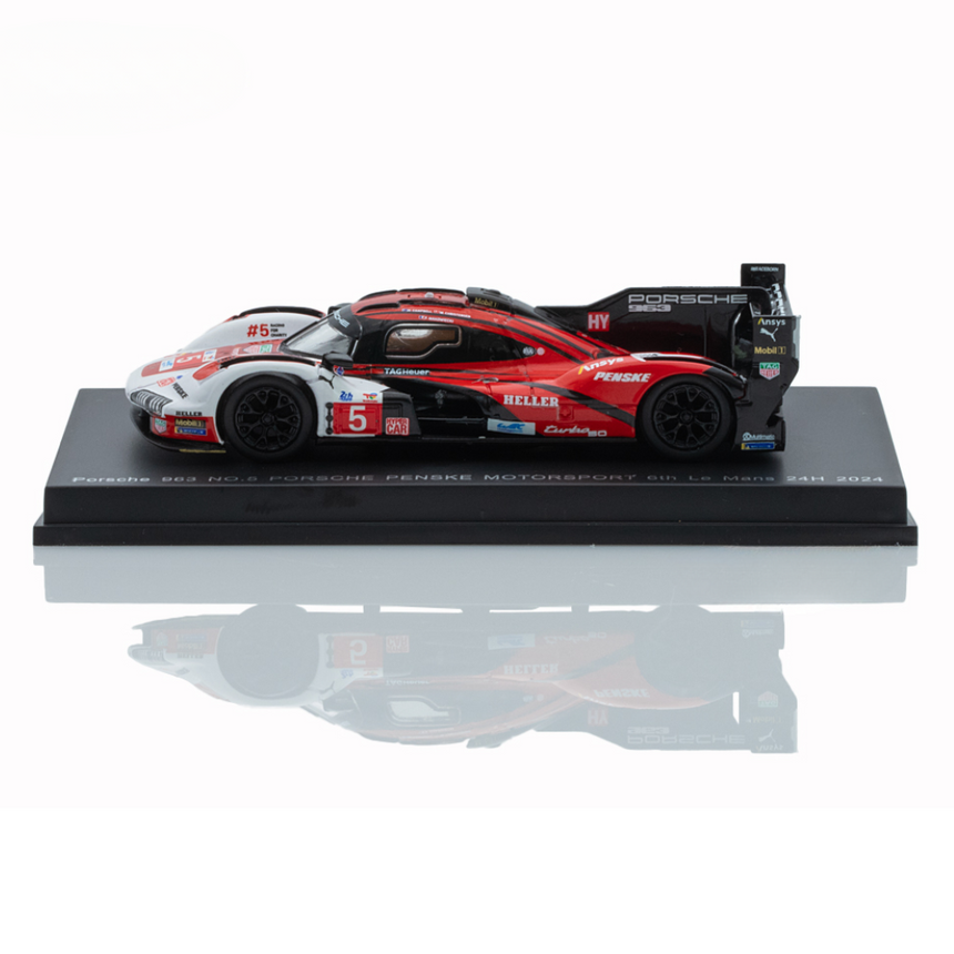 Spark Models Porsche 963 No.5 Porsche Penske Motorsport - 6th Le Mans 24H 2024 - M. Campbell - M. Christensen - F. Makowiecki 1/64 Scale Model