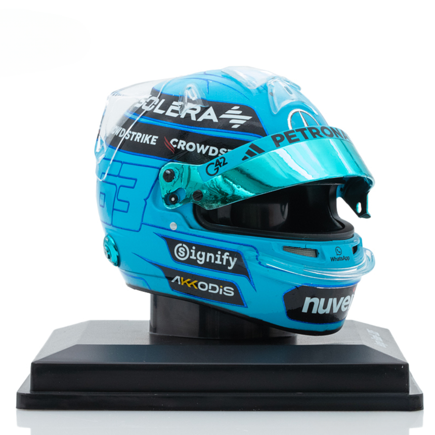 Spark Models Mercedes-AMG PETRONAS F1 Team - George Russell - 2025 Mini Replica Helmet Model 1/5 Scale Model