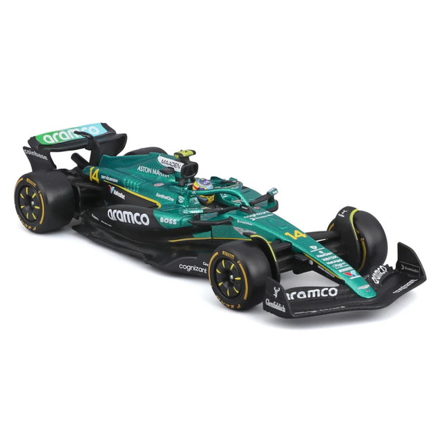 Bburago F1 Aston Martin F1 Team AMR25 2025 Fernando Alonso With Helmet 1/43 Scale Model
