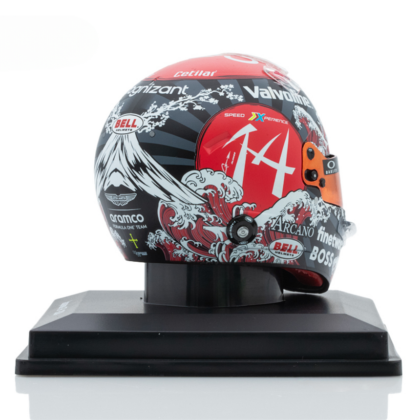 Spark Models Fernando Alonso - Japanese GP 2024 Mini Replica Helmet 1/5 Scale Model