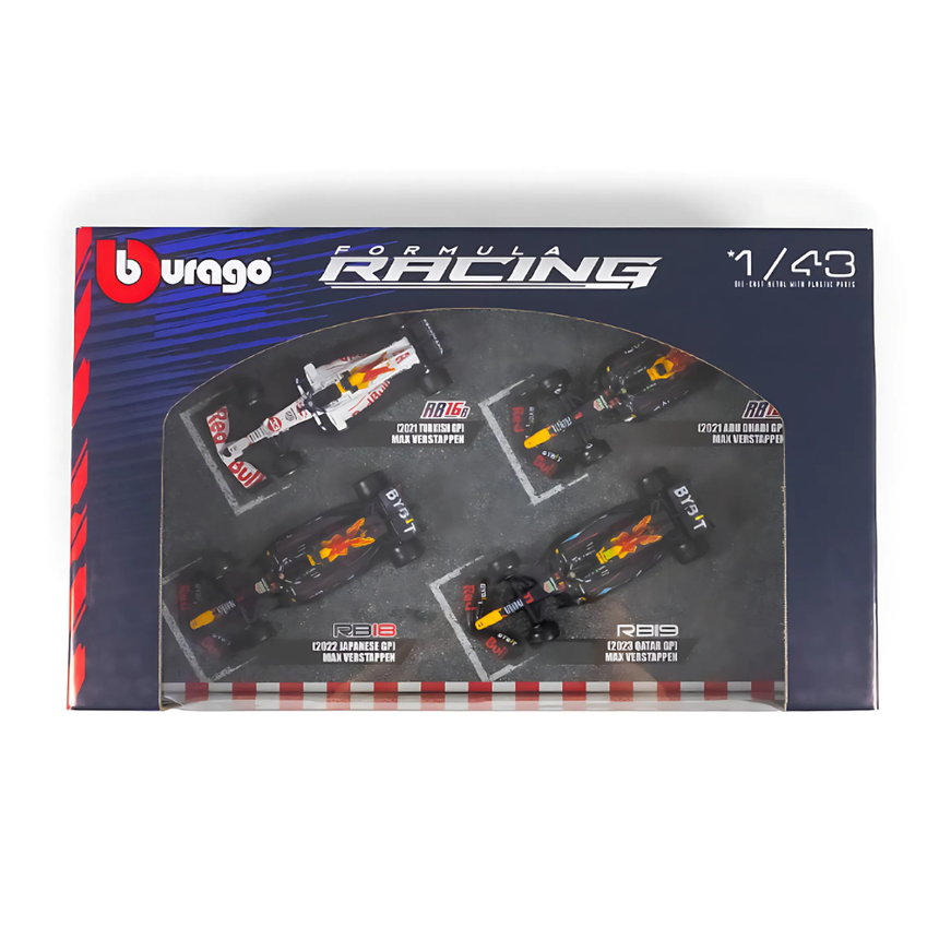 Bburago F1 Red Bull Racing F1 Team - Max Verstappen Champion Set of 4 Models 1/43 Scale