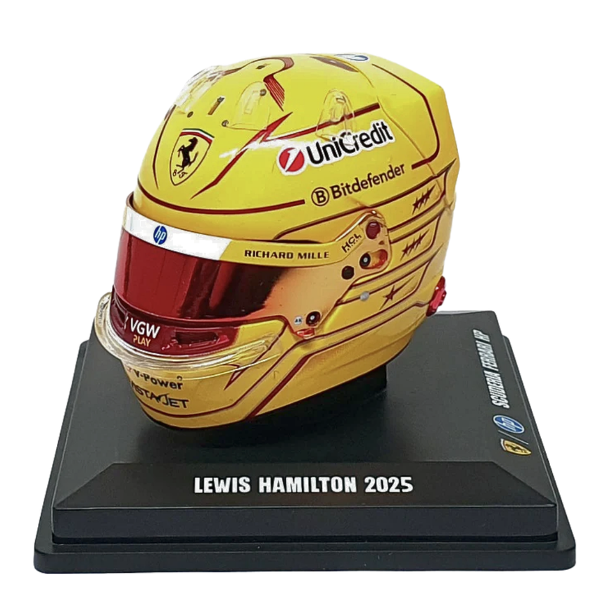 LookSmart Lewis Hamilton - Scuderia Ferrari HP - Fiorano Test 2025 Mini Replica Helmet Model 1/5 Scale