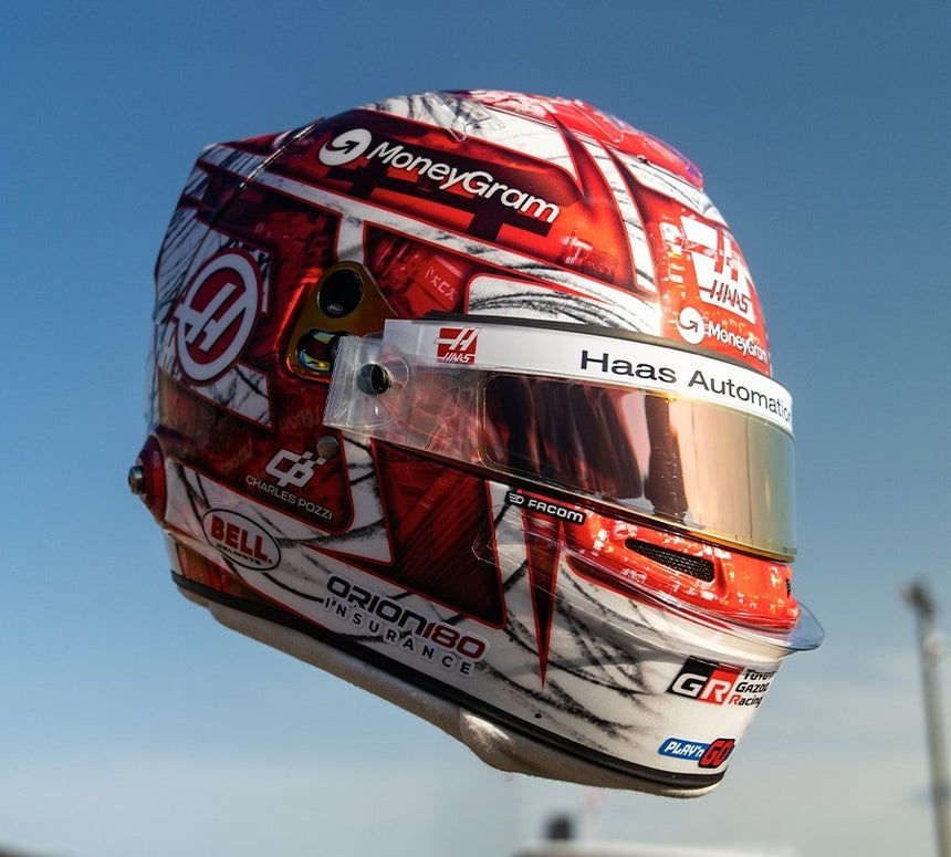 Spark Models MoneyGram Haas F1 Team - Esteban Ocon - Japanese GP 2025 Mini Replica Helmet 1/5 Scale