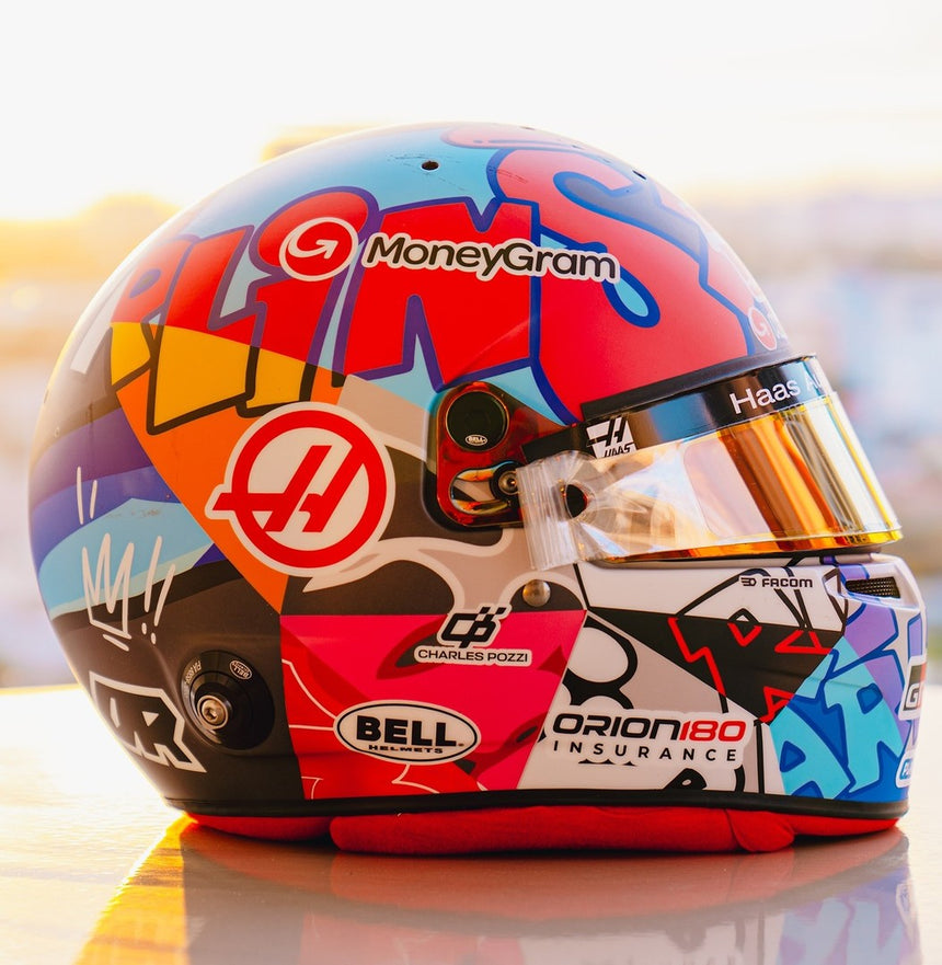 Spark Models MoneyGram Haas F1 Team - Esteban Ocon - Miami GP 2025 Mini Replica Helmet 1/5 Scale