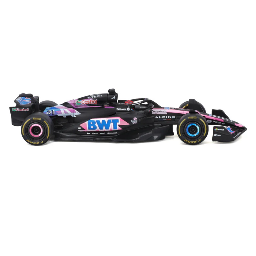 Bburago F1 BWT Alpine F1 Team A524 2024 With Helmet - Esteban Ocon 1/43 Scale Model
