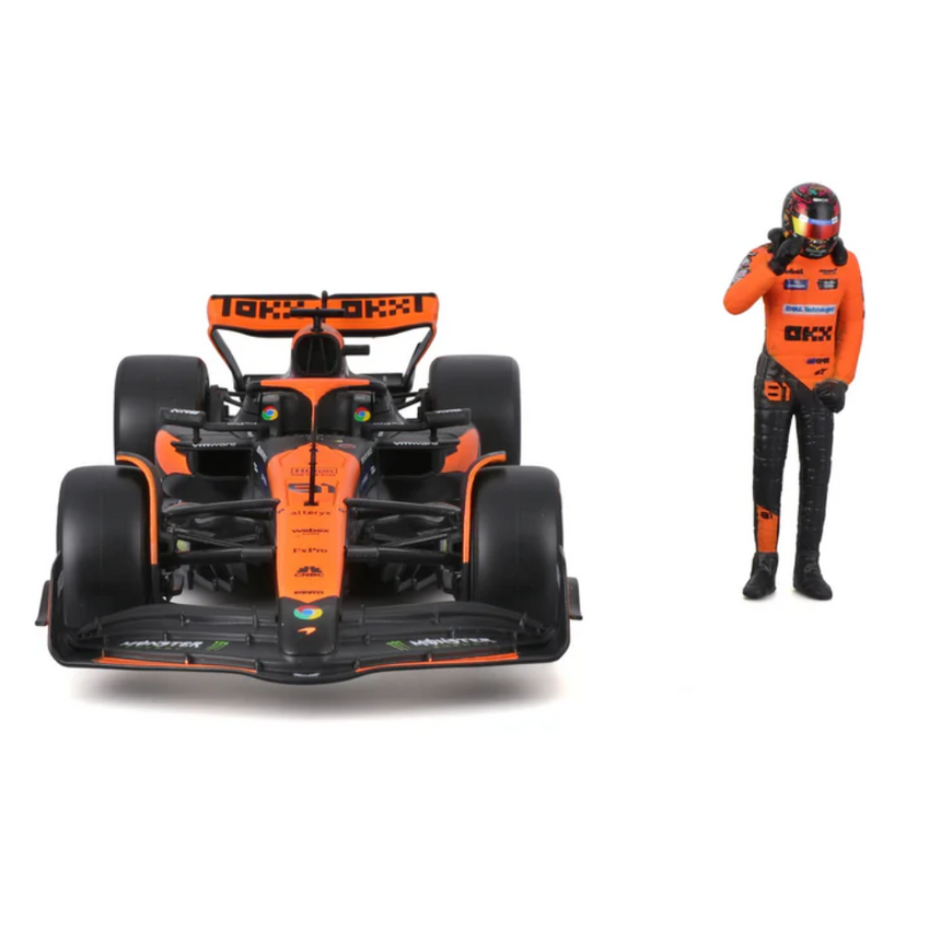 Bburago F1 McLaren F1 MCL38 2024 With Driver Figure - Oscar Piastri 1/24 Scale