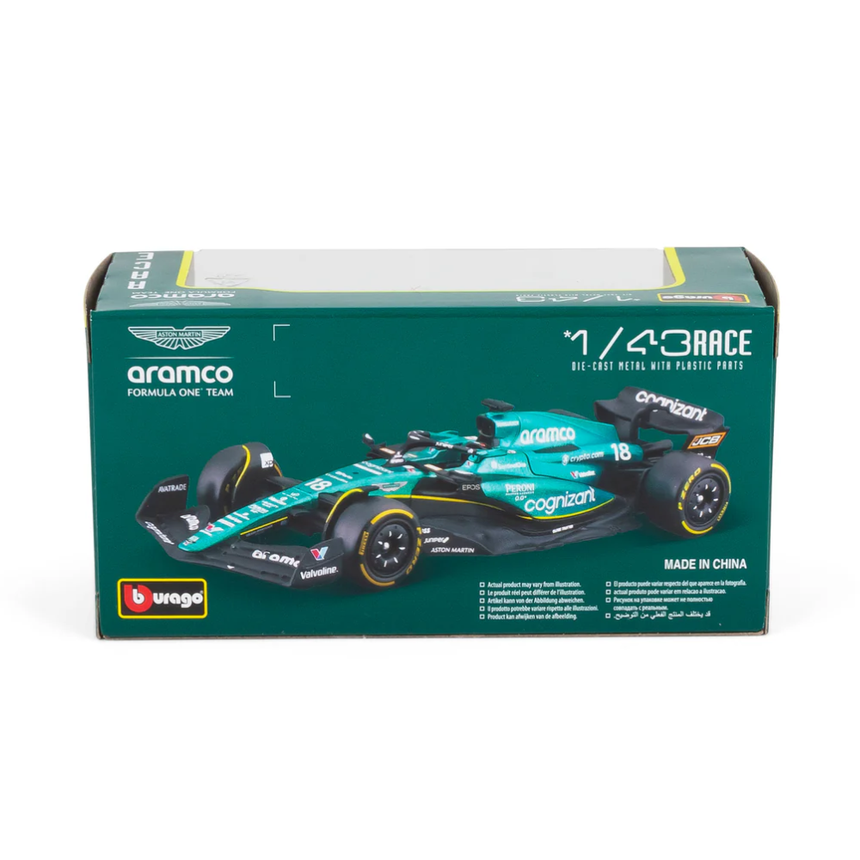 Bburago F1 Aston Martin F1 AMR23 No.14 - Fernando Alonso 1/43 Scale Model