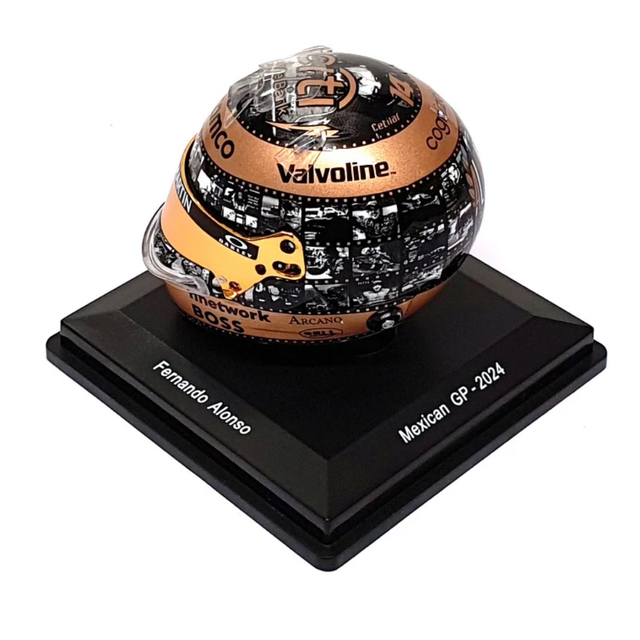 Spark Models Fernando Alonso - Mexican GP 2024 Mini Replica Helmet 1/5 Scale