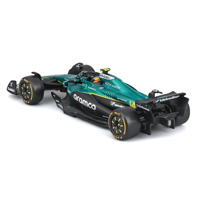 Bburago F1 Aston Martin F1 Team AMR25 2025 Fernando Alonso With Helmet 1/43 Scale Model