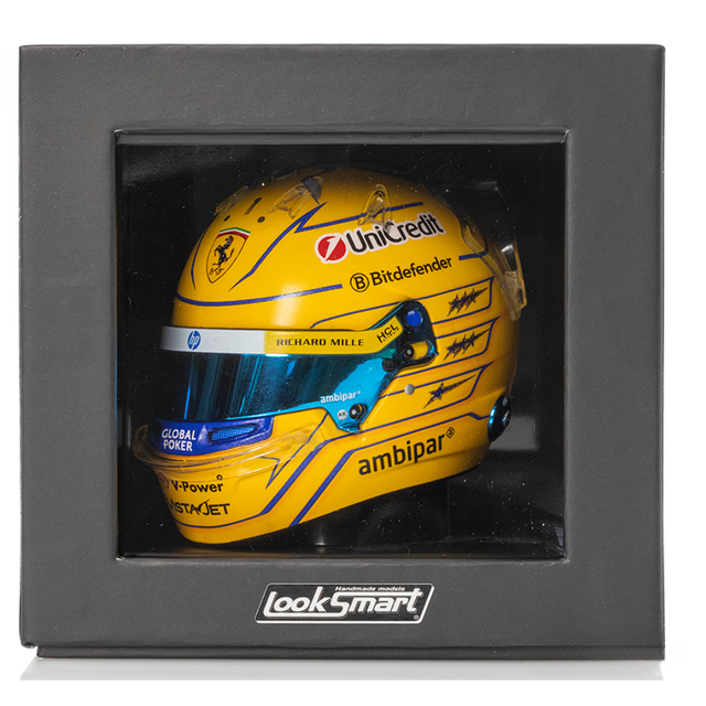 LookSmart F1 Lewis Hamilton – Scuderia Ferrari HP – Miami GP 2025 1/5 Scale Mini Replica Helmet