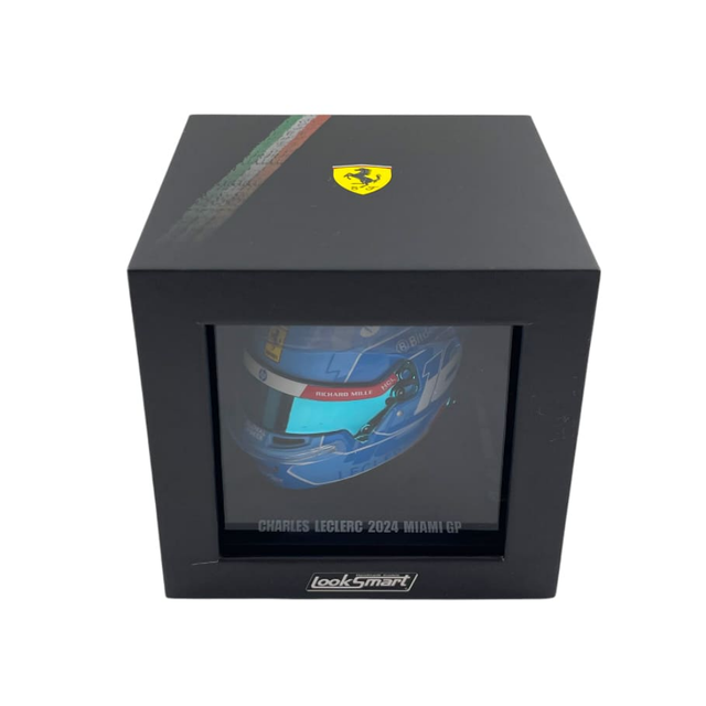 LookSmart Charles Leclerc Miami GP 2024 Mini Replica Helmet Model 1/5 Scale
