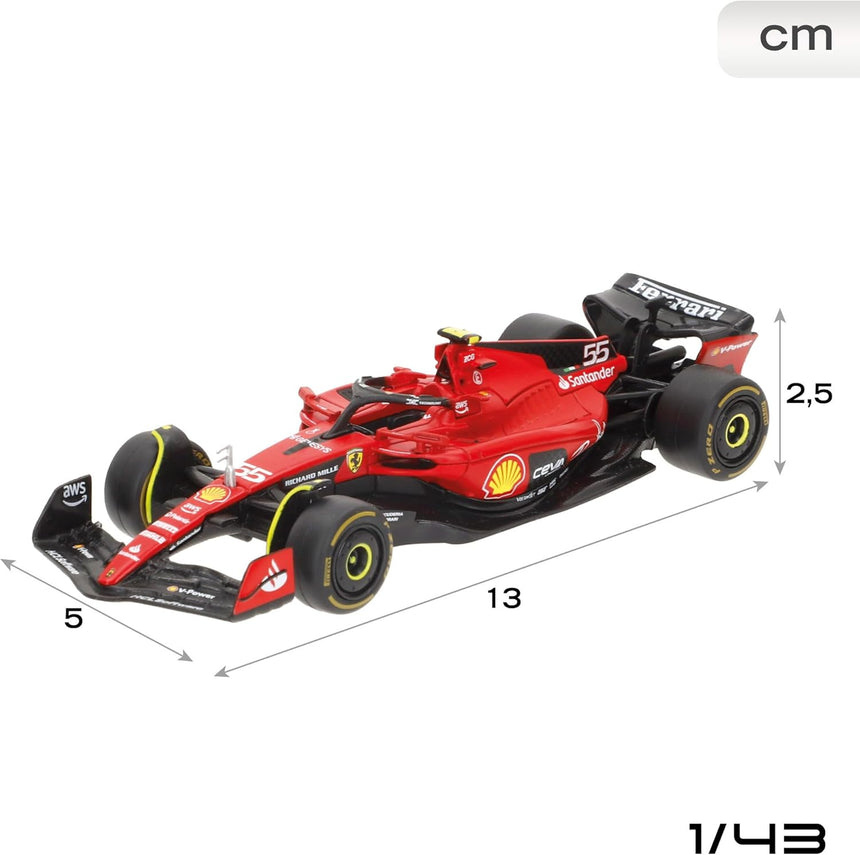 Bburago F1 Ferrari F1 Team 4PK Charles Leclerc and Carlos Sainz Highlights Set (4-Car Set) 1/43 Scale