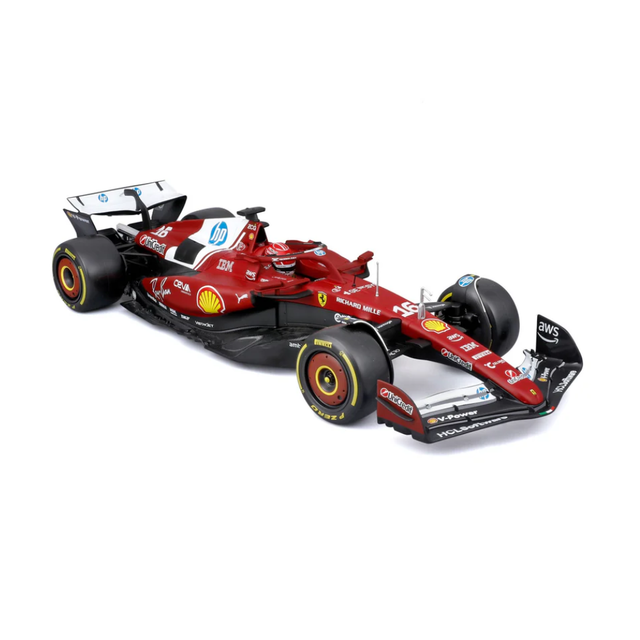 Bburago Ferrari F1 Team Ferrari SF-25 2025 Charles LeClerc with Helmet 1/18 Scale Model