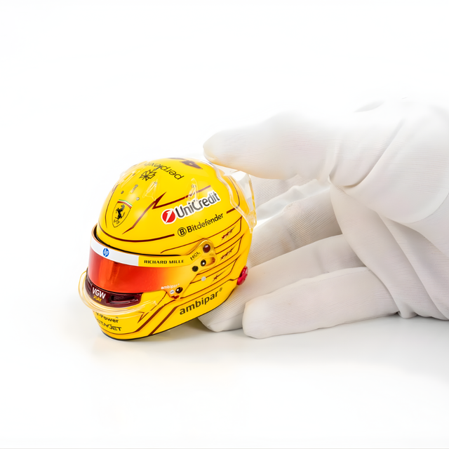 LookSmart F1 Lewis Hamilton – Scuderia Ferrari HP Monaco GP 2025 Mini Replica Helmet 1/5 Scale Model