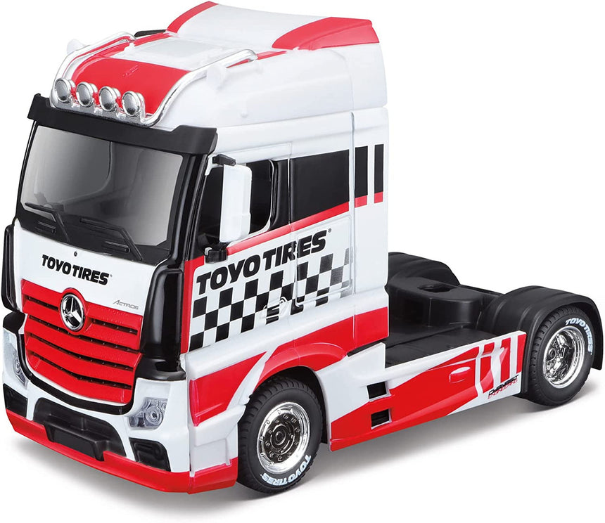 Bburago Street Fire Haulers Custom Cabs MB Actros Gigaspace Red 1/43 Scale