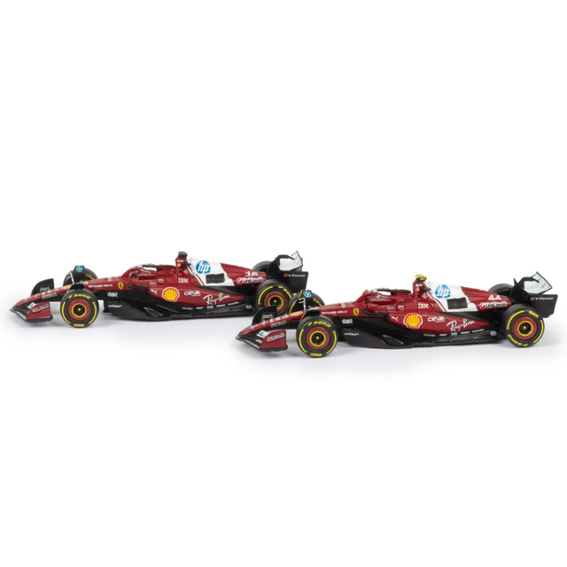Bburago F1 Ferrari F1 Team SF-25 2025 Lewis Hamilton & Charles Leclerc Team Two (2) Pack 1/43 Scale Model