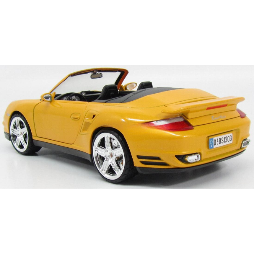 Motormax Porsche 911 997 Turbo Cabriolet 2007 - Yellow 1/18 Scale Model
